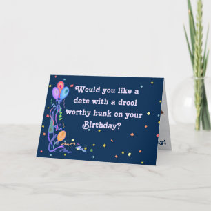 Funny Birthday "Date" Card met Hunky Basset Hound Kaart