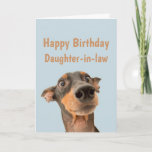 Funny Birthday Daughter-in-law Shocked Dog Animal Kaart<br><div class="desc">Veel plezier op je verjaardag,  zodat je huisdier zich zorgen maakt. Happy Birthday for Daughter-in-law met een humoristisch vers van binnen en een schokkende hond</div>