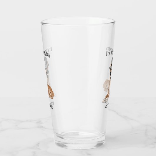 Funny Birthday Dog Glass Glas (Rechts)