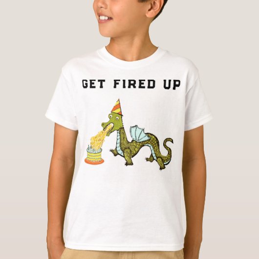 Funny Birthday Dragon T-shirt (Voorkant)