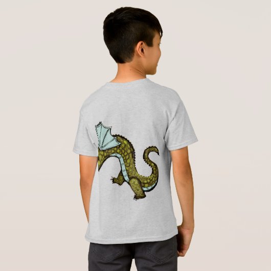 Funny Birthday Dragon T-shirt (Achterkant volledig)