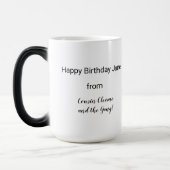 Funny Birthday elegant cartoon koe 50 & geweldig Magische Mok (Links)