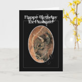 Funny Birthday Ex Husband, Bison, Buffalo Animals Kaart (Gele Bloem)
