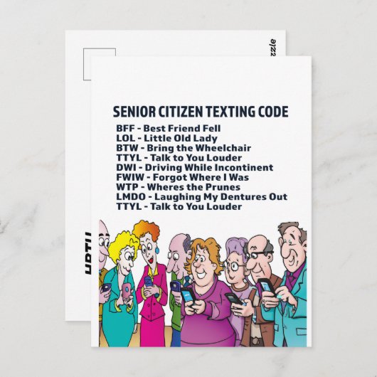 Funny Birthday for Seniors Card Briefkaart (Voorkant / Achterkant)