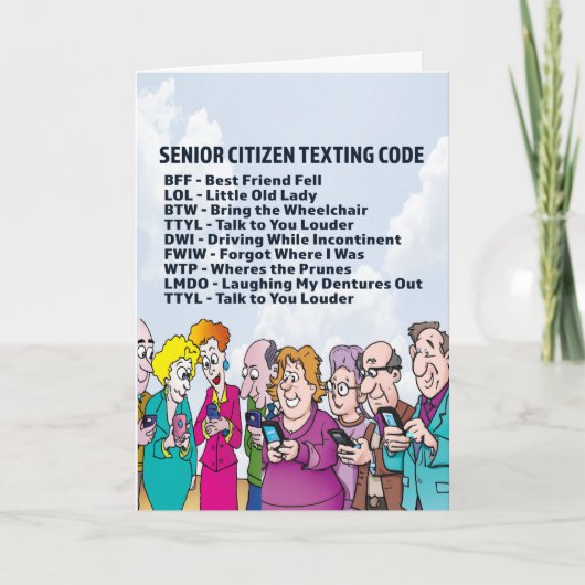 Funny Birthday for Seniors Kaart (Voorkant)