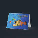 Funny Birthday for Son, Zeeduivel Baitday Kaart<br><div class="desc">Papieren verjaardagswenskaart voor een zoon. Een grappige illustratie van een zeeduivel die klaar staat om een verjaardagstaart te eten. Grappig verjaardagskaart met Happy Baitday! op de omslag. Afbeelding en vers copyright © Shoaff Ballanger Studios.</div>