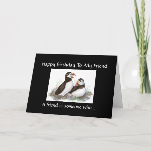 Funny Birthday Friend - Puffin Bird Collectie Kaart (Voorkant)