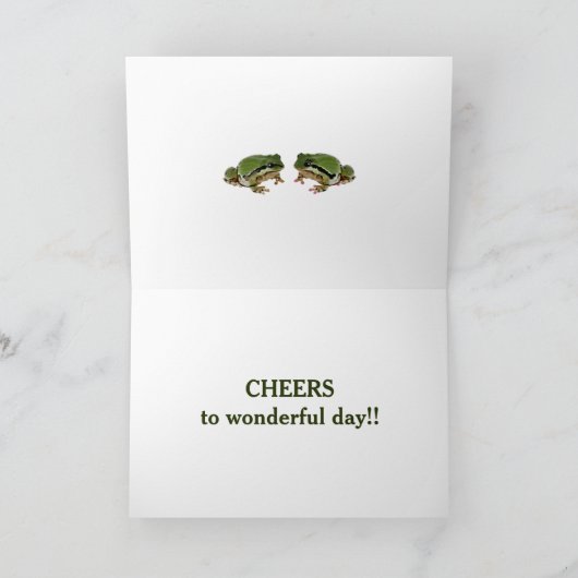 Funny Birthday Frog Princess Pink Water Lily Kaart (Binnen)