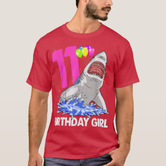 Funny Birthday Girl 11 Shark  Women Celebration Gi T-shirt