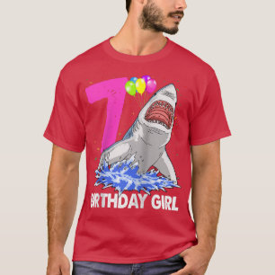 Funny Birthday Girl 7 Shark Women Celebration Gi T-shirt