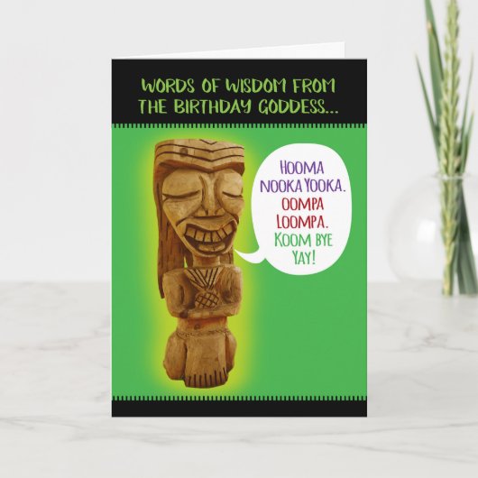 Funny Birthday Goddess Words of Wisdom Kaart (Voorkant)