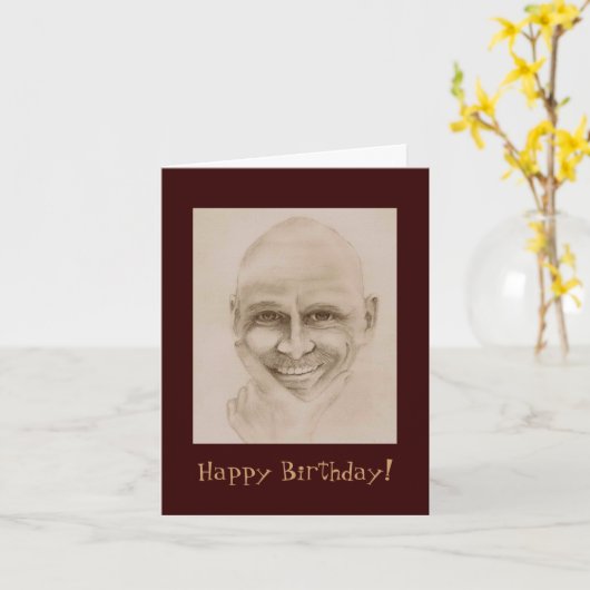 Funny Birthday Guy Kaart (Gele Bloem)