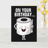 FUNNY BIRTHDAY HAPPINESS AND GOOD POOP KAARTEN (Gele Bloem)