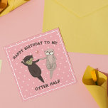 Funny Birthday, Happy Birthday To My Otter Half Feestdagenkaart<br><div class="desc">Jij bent mijn andere helft! Funny Birthday Kaart voor je Significant Otter! Vind je otterhelft en vier hun verjaardag met deze schattige en hilarische kaart! Met een speels otterpaar is deze kaart ideaal voor je vriend,  vriendin,  vrouw,  man of verloofde.</div>