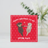 Funny Birthday, Happy Birthday To My Otter Half Feestdagenkaart (Staand voorkant)