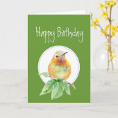 Funny Birthday, Hummingbird, Humor, Bird Kaart (Gele Bloem)