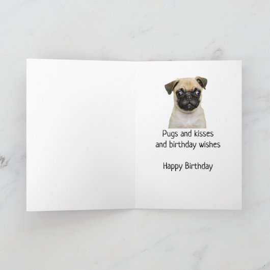 Funny Birthday Humor Pet, Pug Dog Kaart (Binnen)