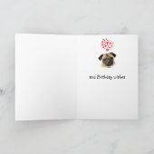 Funny Birthday Humor Pet, Pug Dog Kaart (Binnen)