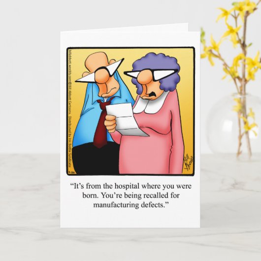 Funny Birthday Humor Wenskaart Kaart (Gele Bloem)