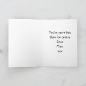 Funny Birthday Ice Cream Any Year Add Your Name Kaart (Binnen)