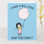 FUNNY BIRTHDAY IK HEB EEN BALLOON DAT JE NIET MEIS KAART (Gele Bloem)