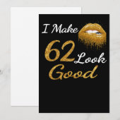 Funny Birthday | Ik laat er 62 goed uitzien Feestdagenkaart (Voorkant / Achterkant)