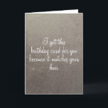 Funny Birthday Kaart Age Humor Silver<br><div class="desc">Dit ontwerp is gemaakt met behulp van digitale kunst. Het kan in het gebied worden aangepast door de klik aan te passen en de naam, initialen of woorden aan te passen. U kunt de tekstkleur en de stijl ook veranderen of de tekst voor een slechts ontwerp van het afbeelding schrappen....</div>