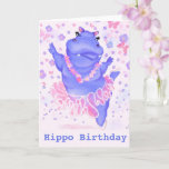 Funny Birthday Kaart Ballerina Hippo Ballet Dancer<br><div class="desc">Funny Happy Birthday Kaarten - Prima Ballerina Hippo - of voeg Jouw tekst / Naam / Meer - MIGNED Painting Design</div>