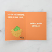 Funny Birthday Kaart - "Buiten het kader" CashGift (Binnen)