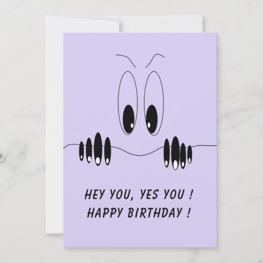 Funny Birthday Kaart Curiosity Eyes - aangepaste t (Voorkant)