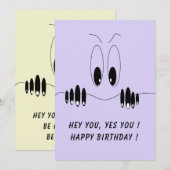 Funny Birthday Kaart Curiosity Eyes - aangepaste t (Voorkant / Achterkant)