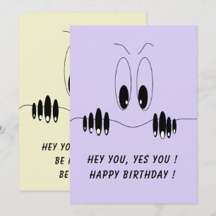 Funny Birthday Kaart Curiosity Eyes - aangepaste t