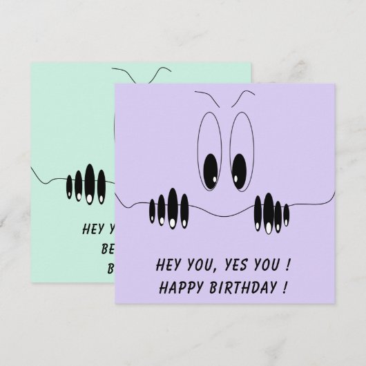 Funny Birthday Kaart Curiosity Eyes - aangepaste t (Voorkant / Achterkant)