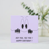 Funny Birthday Kaart Curiosity Eyes - aangepaste t (Staand voorkant)