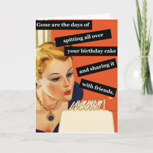 Funny  Birthday Kaart die kaarsen uitblaast