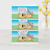 Funny Birthday Kaart: Dog, Squirrel en Nuts Kaart (Gele Bloem)