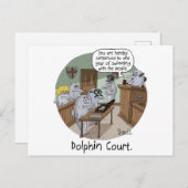 FUNNY BIRTHDAY-KAART en GIFT met CUTE DOLPHINS Briefkaart (Voorkant / Achterkant)