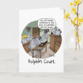 FUNNY BIRTHDAY-KAART en GIFT met CUTE DOLPHINS Kaart (Gele Bloem)