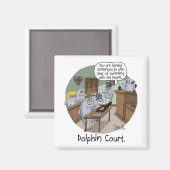 FUNNY BIRTHDAY-KAART en GIFT met CUTE DOLPHINS Magneet (Voorkant / Achterkant)