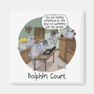 FUNNY BIRTHDAY-KAART en GIFT met CUTE DOLPHINS Magneet