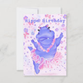 Funny Birthday Kaart Happy Hippo Ballet Dancer (Voorkant)