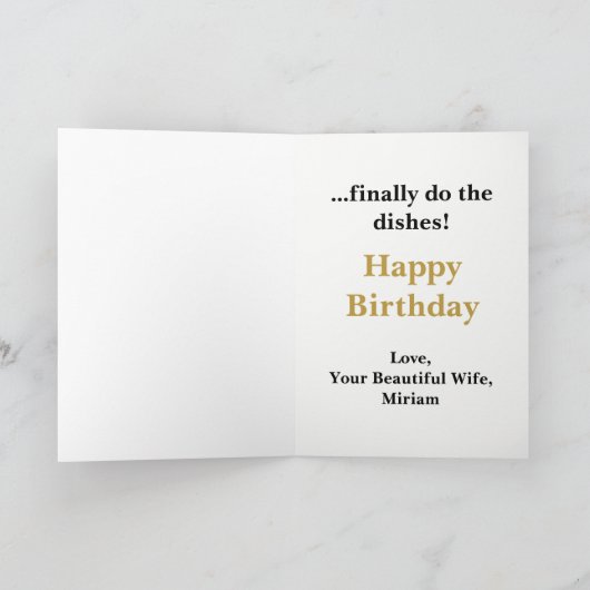 Funny Birthday Kaart Husband of Wife (Binnen)