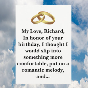 Funny Birthday Kaart Husband of Wife