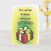 Funny Birthday-kaart Kaart (Gele Bloem)