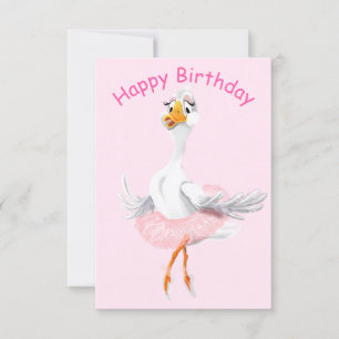 Funny Birthday Kaart met Ballerina Duck