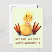 Funny Birthday Kaart met Happy Duck - Aangepaste t (Voorkant / Achterkant)