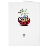 Funny Birthday Kaart met Happy Ladybug (Achterkant)