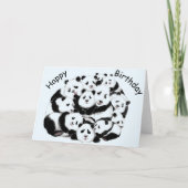 Funny Birthday Kaart met Happy Pandas (Voorkant)