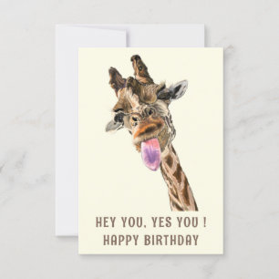 Funny Birthday Kaart met Happy Playful Giraffe