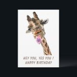 Funny Birthday Kaart met Happy Playful Giraffe<br><div class="desc">Grappige verjaardagskaarten met Happy Giraffe Tongue Out en Speelse Wink Cartoon Tekening Giraffes Smile Text - - of Kies / Voeg Uw Unieke Tekst / Lettertype / Kleur - Maak Uw Speciale Kaart - Formaat wijzigen en verplaatsen of verwijderen en elementen / afbeelding toevoegen met Customization tool ! Lettertypen /...</div>